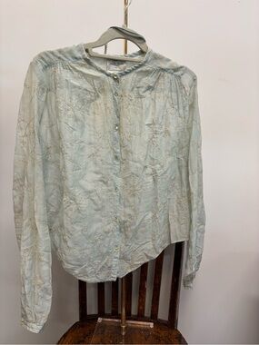 Forte_Forte / Giada Forte Pale Mint Green Blouse Gold Embroidery crystal buttons